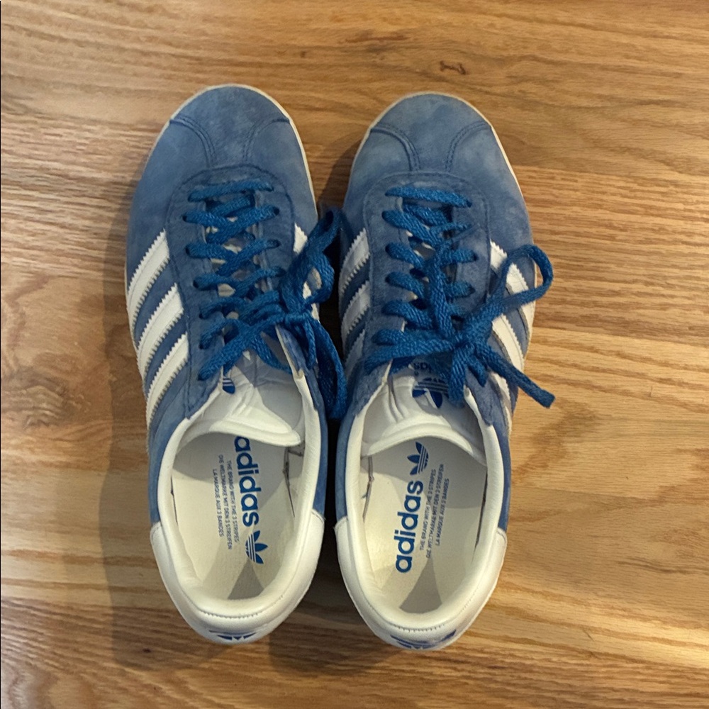 Adidas  Blue and White unisex Suede Sneakers